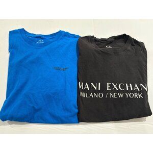 Armani Exchange Mens Set of 2 Crew T-shirts color Blue & Black size M